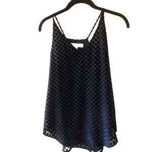 Loft Swiss Velvet Dot Camisole Cami Top Black Size: XS Whimsigoth Fairygoth